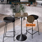 Table de salle à manger LeisureMod Verve 24 carrés, hauteur bar - Table de comptoir moderne avec plateau en MDF et piètement colonne noir pour cuisine, maison et pub