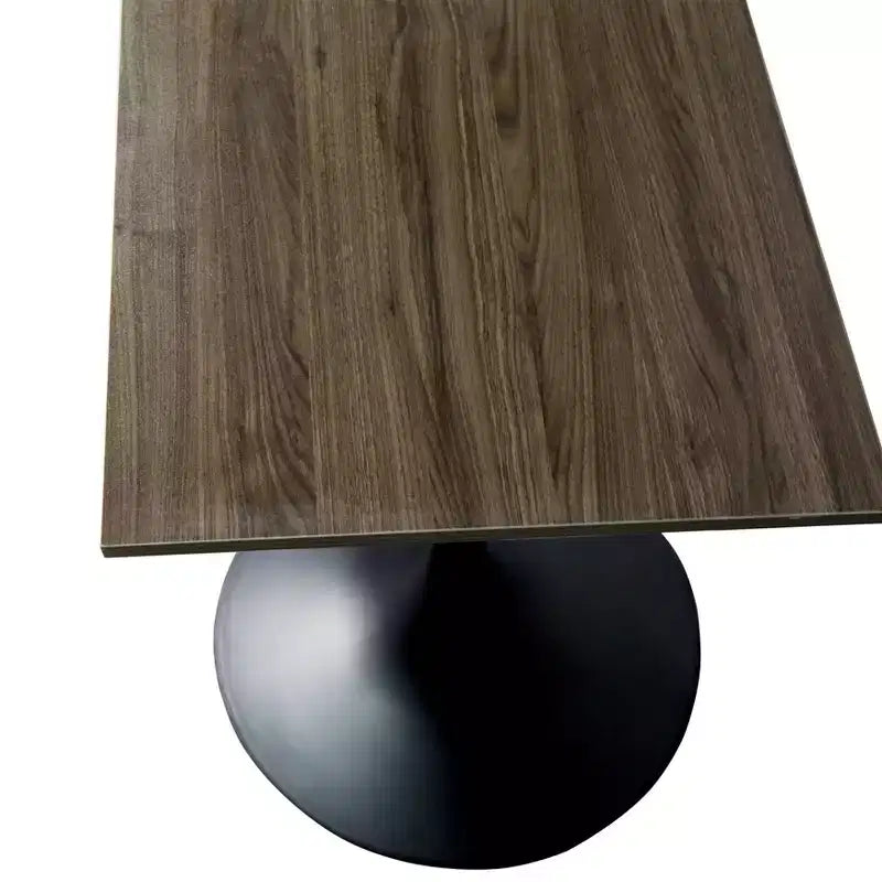 Table de salle à manger LeisureMod Verve 24 carrés, hauteur bar - Table de comptoir moderne avec plateau en MDF et piètement colonne noir pour cuisine, maison et pub