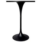 Table de salle à manger LeisureMod Verve 24 carrés, hauteur bar - Table de comptoir moderne avec plateau en MDF et piètement colonne noir pour cuisine, maison et pub
