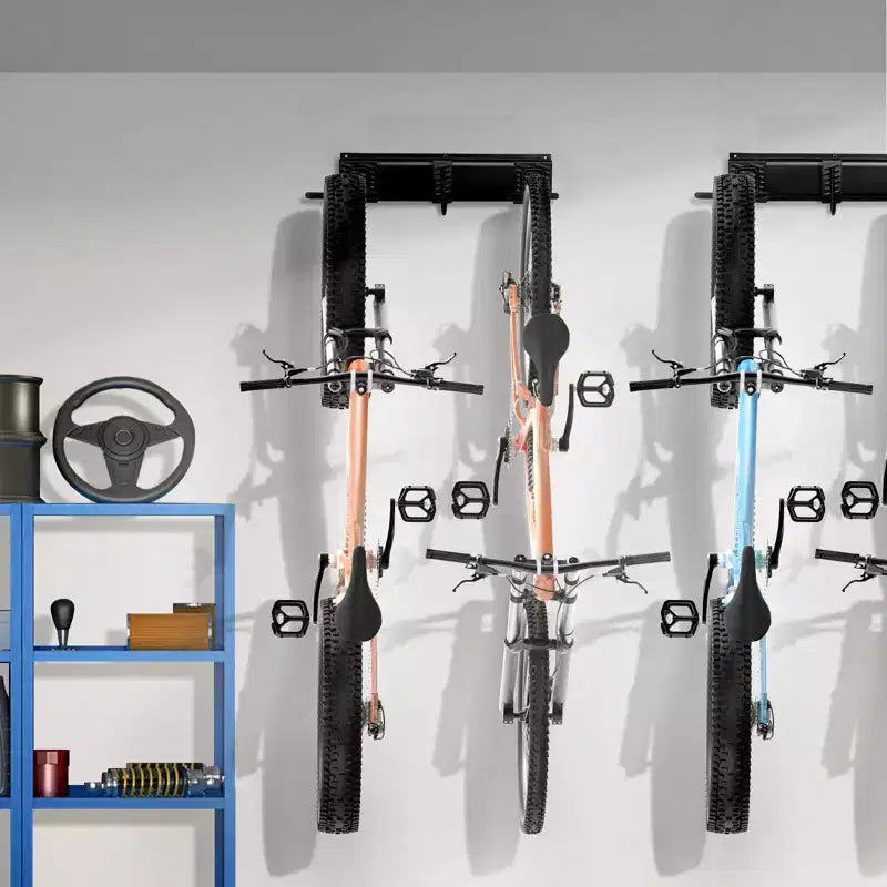 VEVOR Range-vélo mural pour 6 vélos et 3 crochets pour casques, support de rangement pour vélo, organisateur pour la maison et le garage