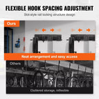 VEVOR Range-vélo mural pour 6 vélos et 3 crochets pour casques, support de rangement pour vélo, organisateur pour la maison et le garage