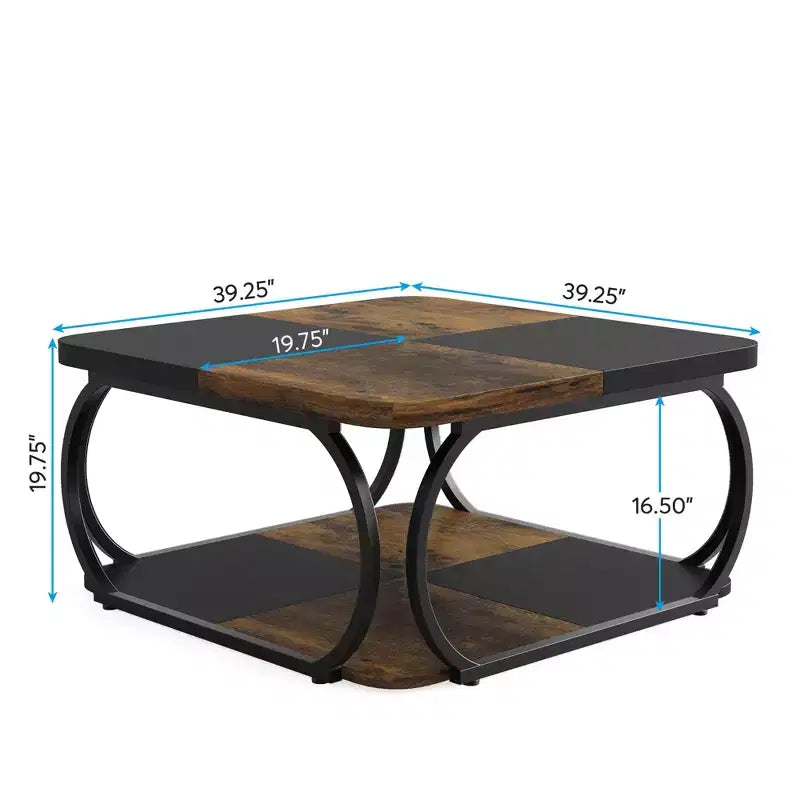 MAYEERTY 39 Table Basse Carrée Polyvalente Surface Lisse Facile à Nettoyer pour Salon
