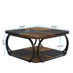 MAYEERTY 39 Table Basse Carrée Polyvalente Surface Lisse Facile à Nettoyer pour Salon