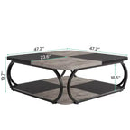 MAYEERTY 39 Table Basse Carrée Polyvalente Surface Lisse Facile à Nettoyer pour Salon