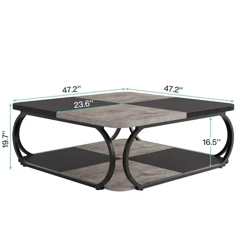 MAYEERTY 39 Table Basse Carrée Polyvalente Surface Lisse Facile à Nettoyer pour Salon