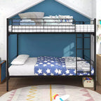 CLIHOME Space-Saving Twin-Over-Twin Bunk Bed with Metal Frame and Ladder