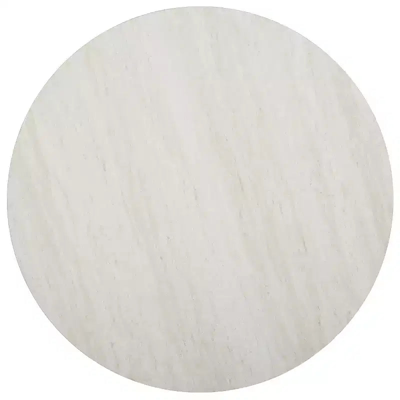 Table Basse Ronde Faux Marbre Luna - Argent - SEI