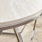 Table Basse Ronde Faux Marbre Luna - Argent - SEI