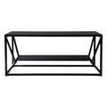 Argall Glass-Top Cocktail Table with Storage - Black - SEI