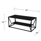 Table basse Argall avec plateau en verre et rangement - Noir - SEI