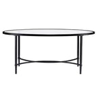 Quinton Metal/Glass Oval Cocktail Table - Black - SEI