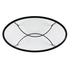 Table basse ovale Quinton en métal et verre - Noire - SEI