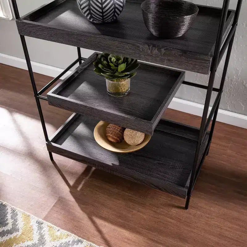 Étagère coulissante Deckenly – Noir – SEI