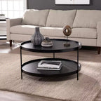 Table basse de style campagnard Verlington Round – Noire – SEI