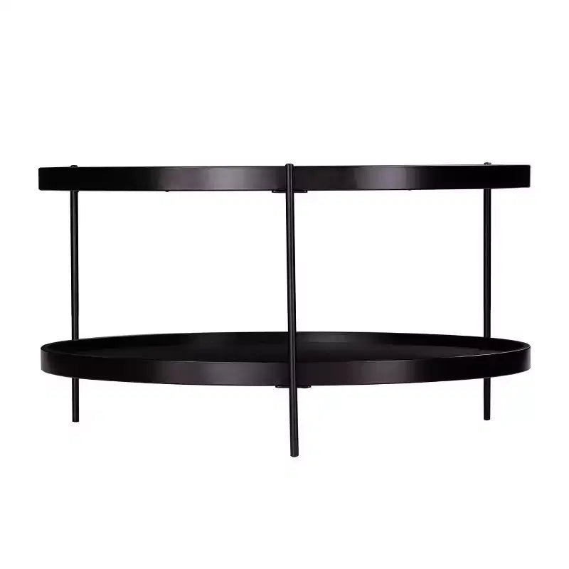 Table basse de style campagnard Verlington Round – Noire – SEI