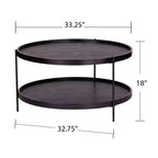 Table basse de style campagnard Verlington Round – Noire – SEI