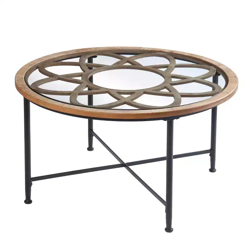 Table basse plateau verre Melvoir - Noir - SEI