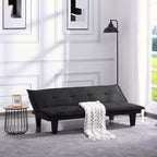 Canapé convertible pliable 2 places, taille double MAYEERTY, structure en métal et bois, lit de repos pour petits espaces