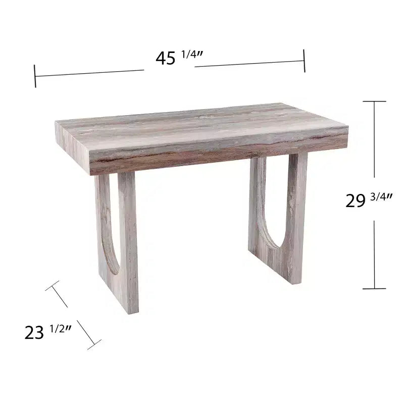 Bureau d'écriture Chadkirk imitation marbre – Marron – SEI