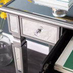 Bureau d'écriture Wedlyn avec miroir - Argenté - SEI