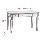 Bureau d'écriture Wedlyn avec miroir - Argenté - SEI