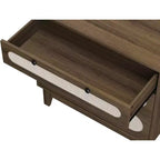 Commode en rotin à 3 tiroirs pour chambre à coucher, poignées et pieds en bois, commode de rangement compacte, petite commode moderne, pour chambre à coucher, salon