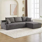 Canapé nuage avec canapé sectionnel en forme de L, en velours côtelé, canapé modulaire sans accoudoirs, moderne, aucun assemblage requis pour salon, appartement et petit espace