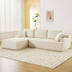 Canapé nuage avec canapé sectionnel en forme de L, en velours côtelé, canapé modulaire sans accoudoirs, moderne, aucun assemblage requis pour salon, appartement et petit espace