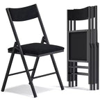 SUGIFT Padded Folding Chair Set of 4/6  Cushioned Seat & Backrest for Home, Office, Dining, or Events (Black/Blue)