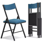 SUGIFT Chaise Pliante Rembourrée, Lot de 4 ou 6, Assise et Dossier Coussinnés pour Maison, Bureau, Salle à Manger ou Événements (Noir/Bleu)