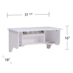 Étagère murale avec miroir de coiffeuse - Style transitoire - Blanc - SEI