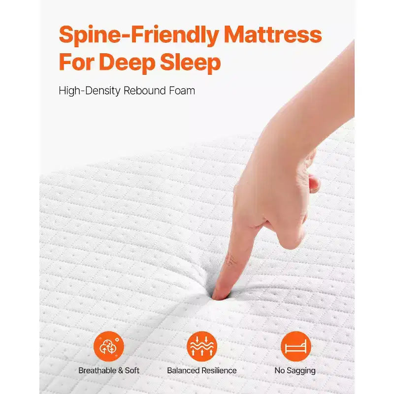 Lit pliant VEVOR, lit pliant de 79 x 190 cm avec matelas de 12,7 cm, lit pliant de taille individuelle avec cadre en métal robuste et matelas en mousse à mémoire de forme