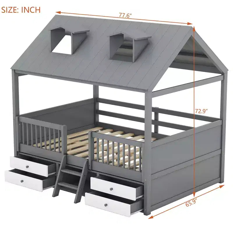 Cadre de lit Whisen Wood Bed House