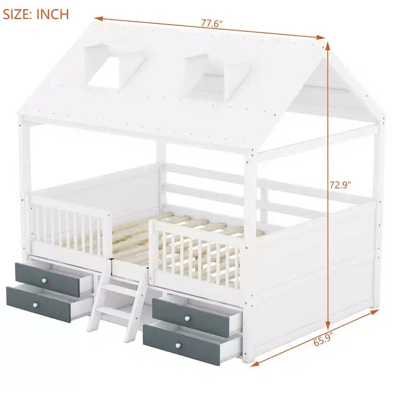 Cadre de lit Whisen Wood Bed House