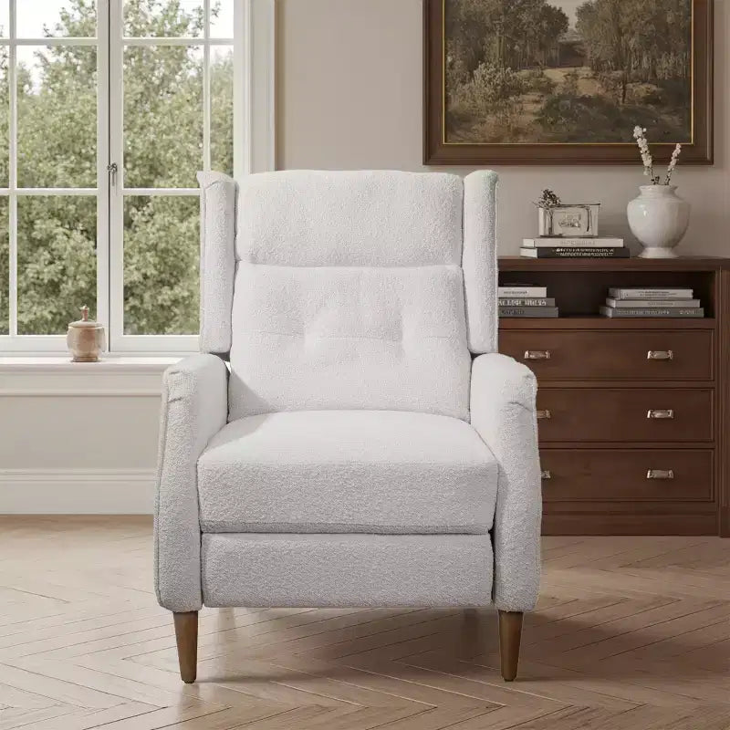 Fauteuil inclinable Art Leon style milieu de siècle, chaise longue en similicuir avec pieds en bois