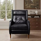 Fauteuil inclinable Art Leon style milieu de siècle, chaise longue en similicuir avec pieds en bois