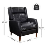 Fauteuil inclinable Art Leon style milieu de siècle, chaise longue en similicuir avec pieds en bois