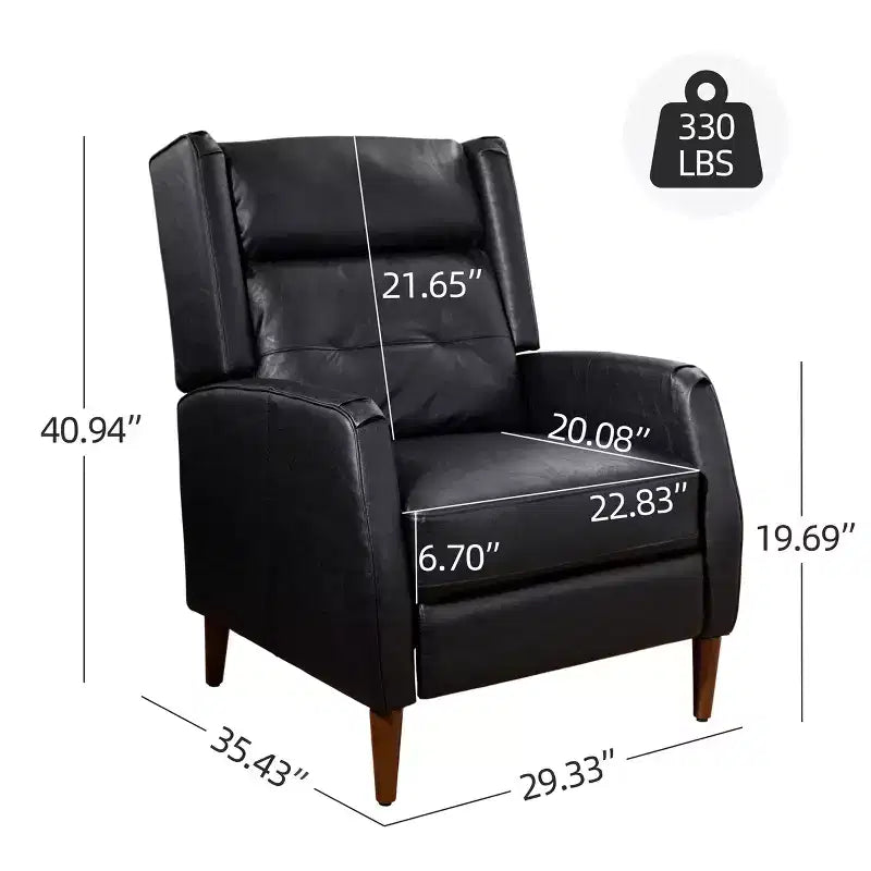 Fauteuil inclinable Art Leon style milieu de siècle, chaise longue en similicuir avec pieds en bois
