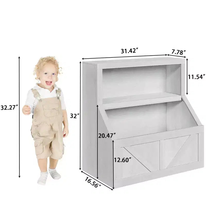 Bibliothèque et Organisateur de Jouets en Bois pour Enfants avec Grands Casiers pour Salle de Jeux, Chambre et Salle de Classe