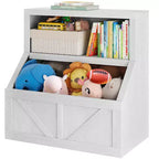 Bibliothèque et Organisateur de Jouets en Bois pour Enfants avec Grands Casiers pour Salle de Jeux, Chambre et Salle de Classe