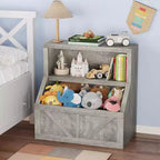 Wooden Kids Bookshelf & Toy Organizer with Large Cubbies for Playroom, Bedroom & Classroom