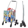 VEVOR Grocery Shopping Cart, 45L Stair Climbing Shopping Cart with 360 Rolling Swivel Wheels, Stair Climber Utility Cart with Tri-Wheels
