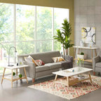 GDFStudio Anne Wood 24 Square End Table with Shelf