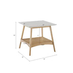 Table d'appoint carrée GDFStudio Anne Wood 24 avec étagère