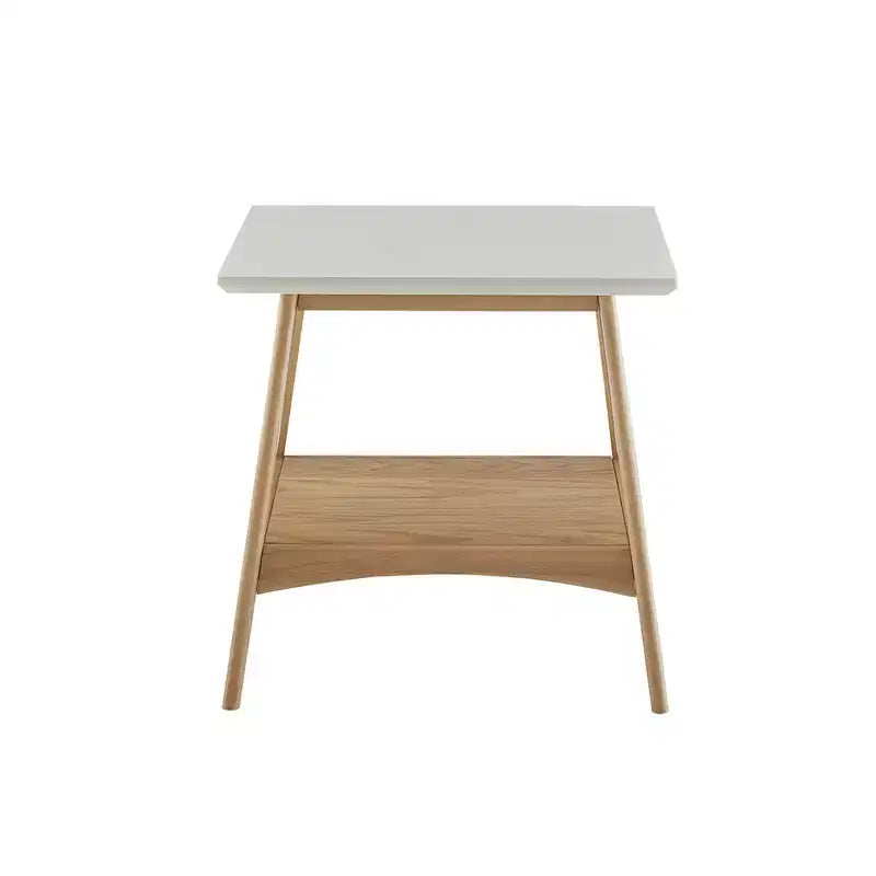 Table d'appoint carrée GDFStudio Anne Wood 24 avec étagère