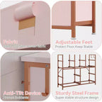 Commode en tissu à 10 tiroirs avec plateau en bois, poches latérales et crochets pour chambre à coucher, placard ou couloir