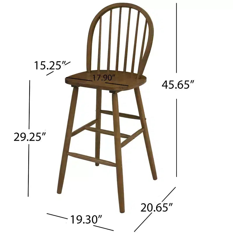 Christopher Knight Home Radek Tabourets de bar contemporains en bois d'hévéa avec dossier incurvé (Lot de 2)