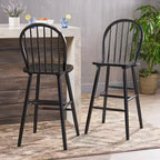 Christopher Knight Home Radek Contemporary Rubberwood Bar Stools with Curved Back (Set of 2)