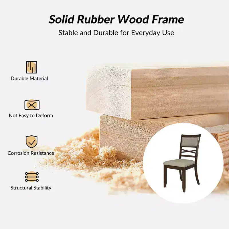 Chaise de salle à manger classique Eliseo avec cadre en bois massif - Lot de 6 | ART OF LIVING DESIGNSWALNUT