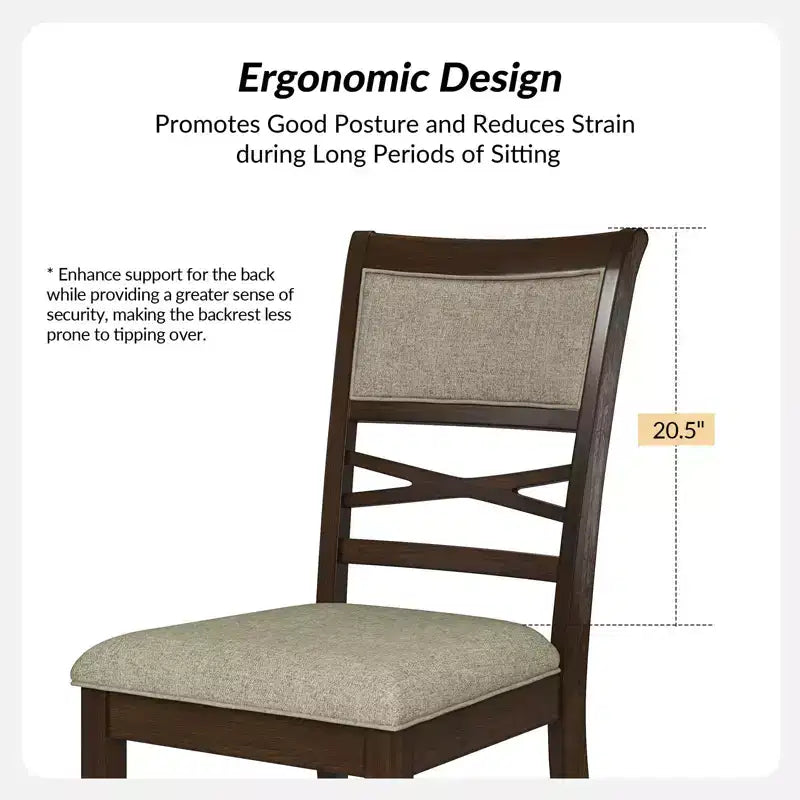 Chaise de salle à manger classique Eliseo avec cadre en bois massif - Lot de 6 | ART OF LIVING DESIGNSWALNUT
